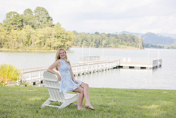Senior photos in front Lake Chatuge in north georgia, Hiawassee
